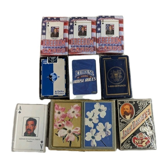United Airlines Other - Vintage Playing Card Lot of 10 - Sealed Delta Airlines, Jack Daniels, Iraqi Most